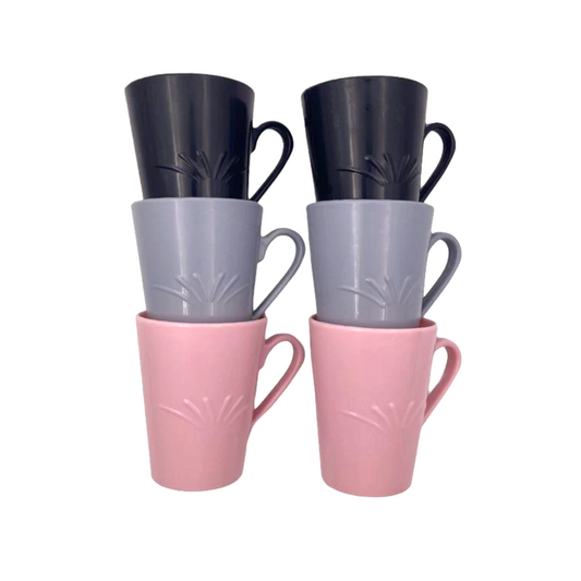 Plastic Colored Mugs X6. - Lunaz Shop