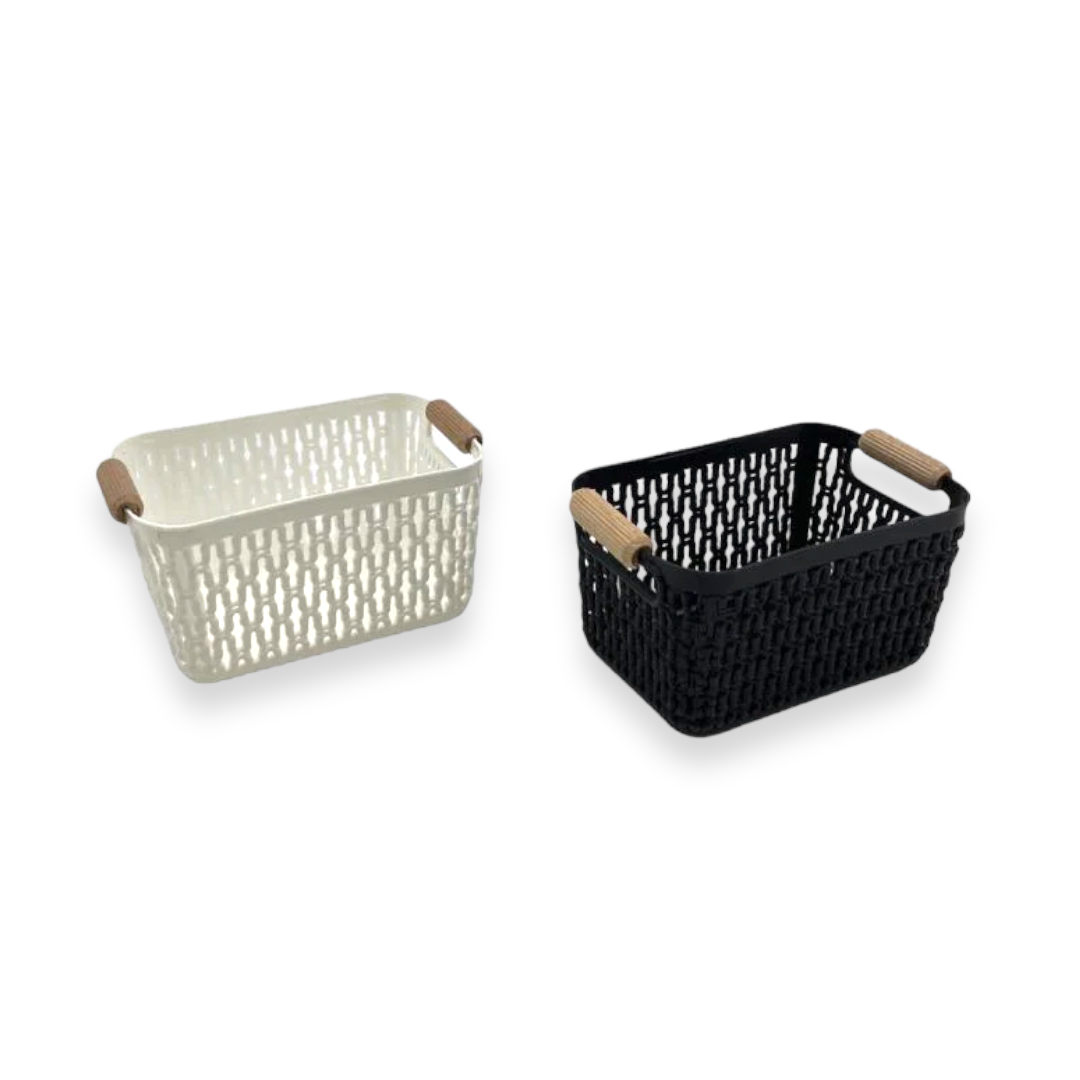 Mini basket with 2 small wooden handles - Lunaz Shop