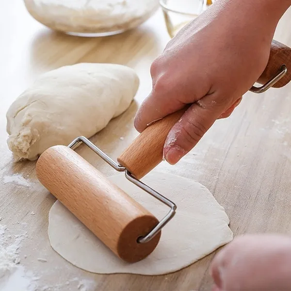 Small Wooden Rolling Pin with Handle - Lunaz Shop