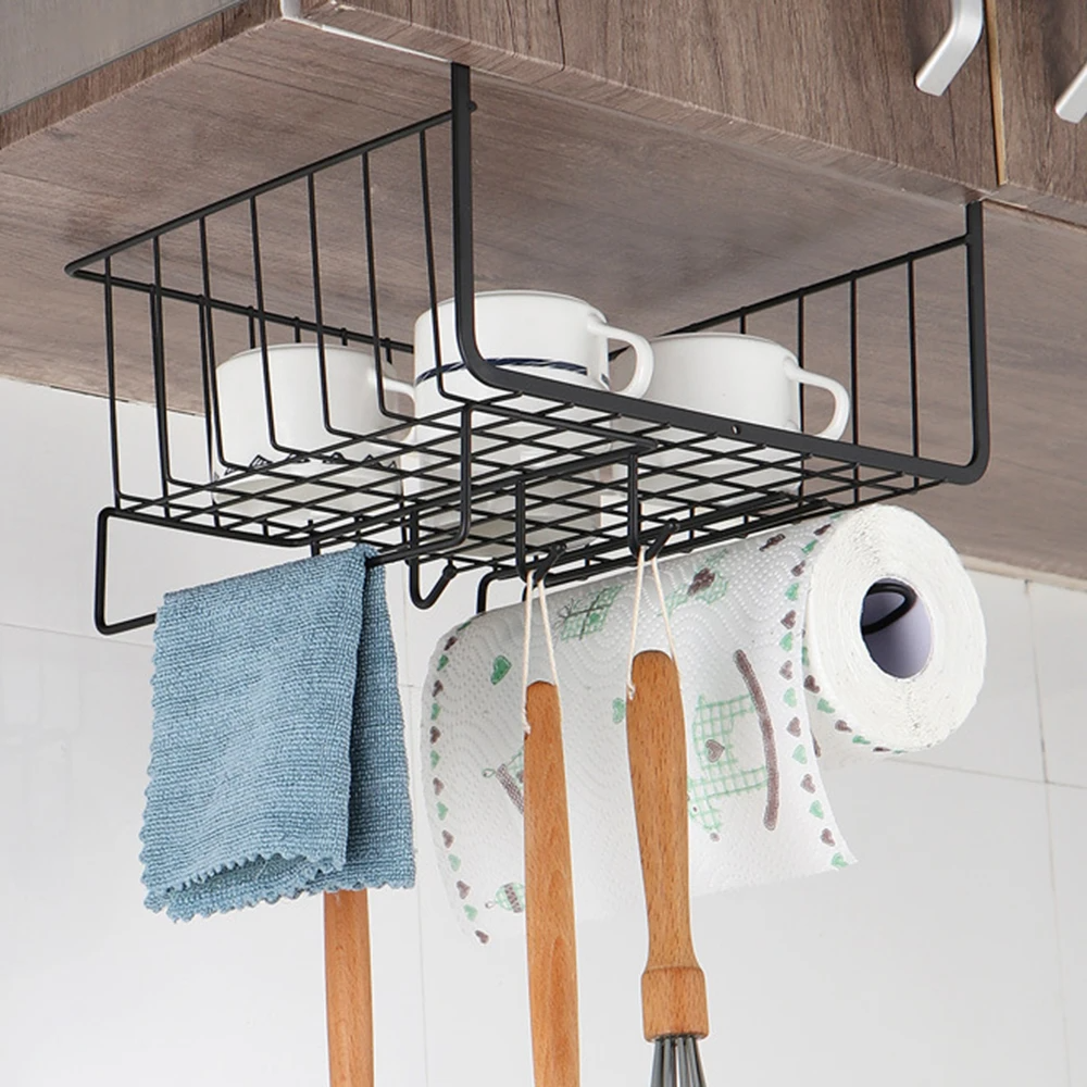 Under Shelf Wire Basket with Hangers - Lunaz Shop