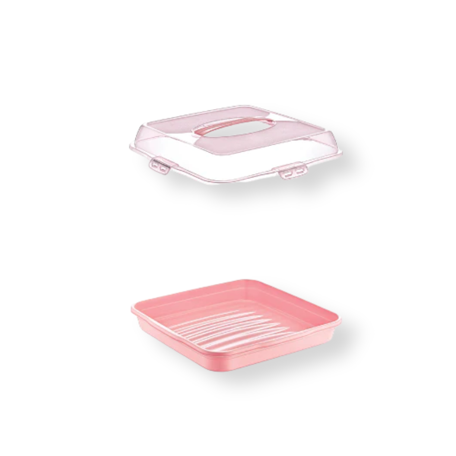 Square Plastic Pastry Carrier with Lid - Lunaz Shop