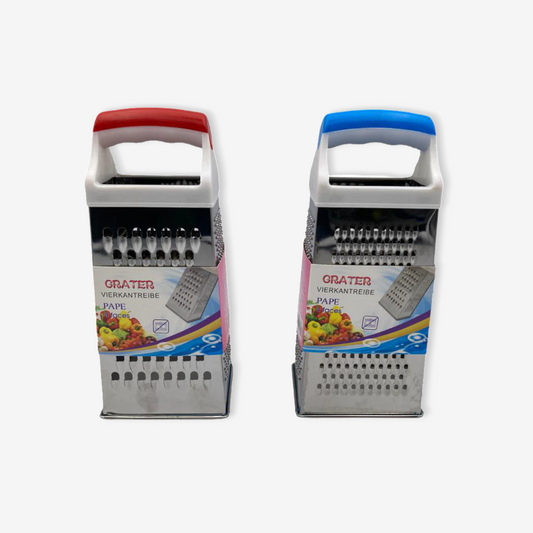 Stainless Steel 4 sided Grater with plastic handle - Lunaz Shop