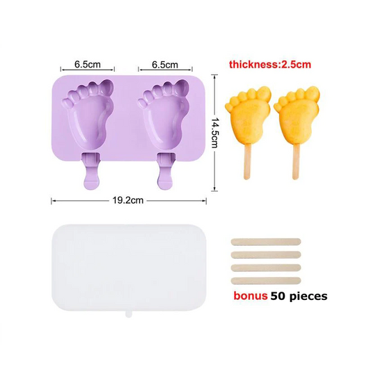 Baby feet silicone popsicle molds with cover & sticks - Lunaz Shop