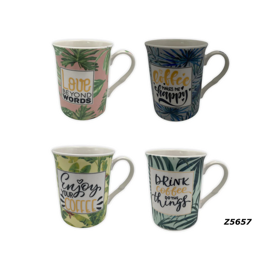 Porcelain Mug Leaf Design - Lunaz Shop