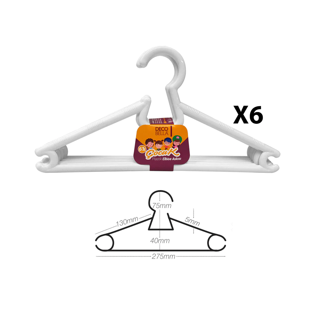 Plastic Kids Hanger X6 - Lunaz Shop