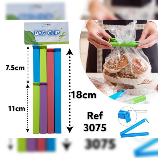 Large Colored Plastic Bag Clip X6 - Lunaz Shop