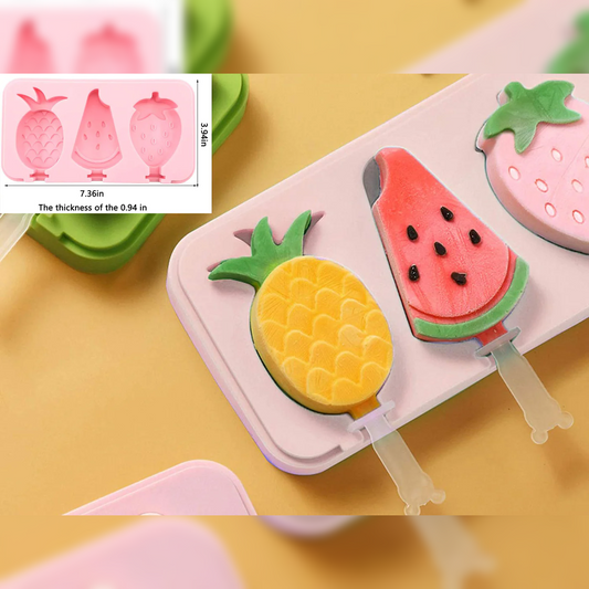 Silicone popsicle molds with cover and Plastic sticks - Lunaz Shop