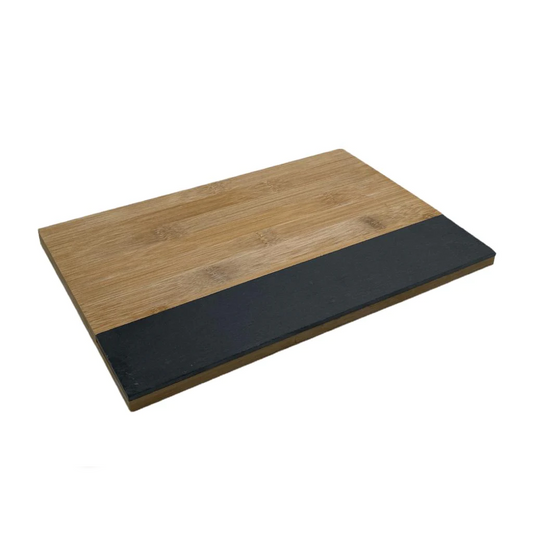 Wooden Serving Board with Natural Slate - Lunaz Shop
