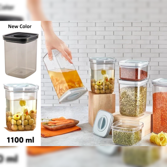 Airtight Liquid Sealed Always Fresh Acrylic Jar 1100ml - Lunaz Shop