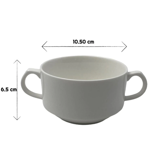 Porcelain bowl with handles full portion - Lunaz Shop