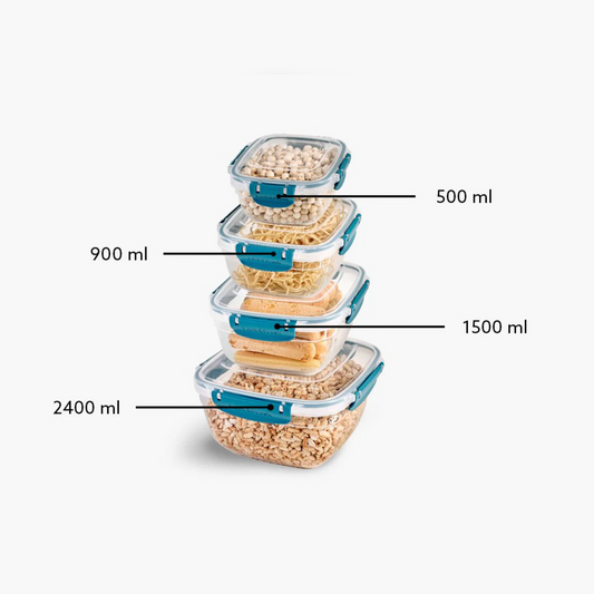 Master Silicon Seal SQ Food Container Set of 4 - Lunaz Shop