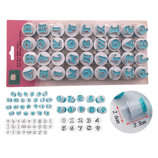 Set of Plastic Cutters Letter and Numbers 36 pcs - Lunaz Shop