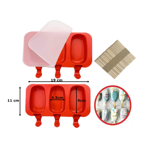 silicone popsicle molds with cover and wooden sticks - Lunaz Shop